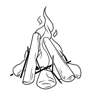 Eine Lineart Illustration eines Lagerfeuers von Künstlerin luriusa für Projekt Barde